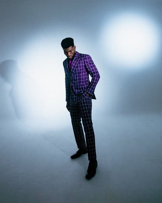 Purple Patterned Suit