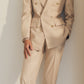Ecru Double-Breasted Suit