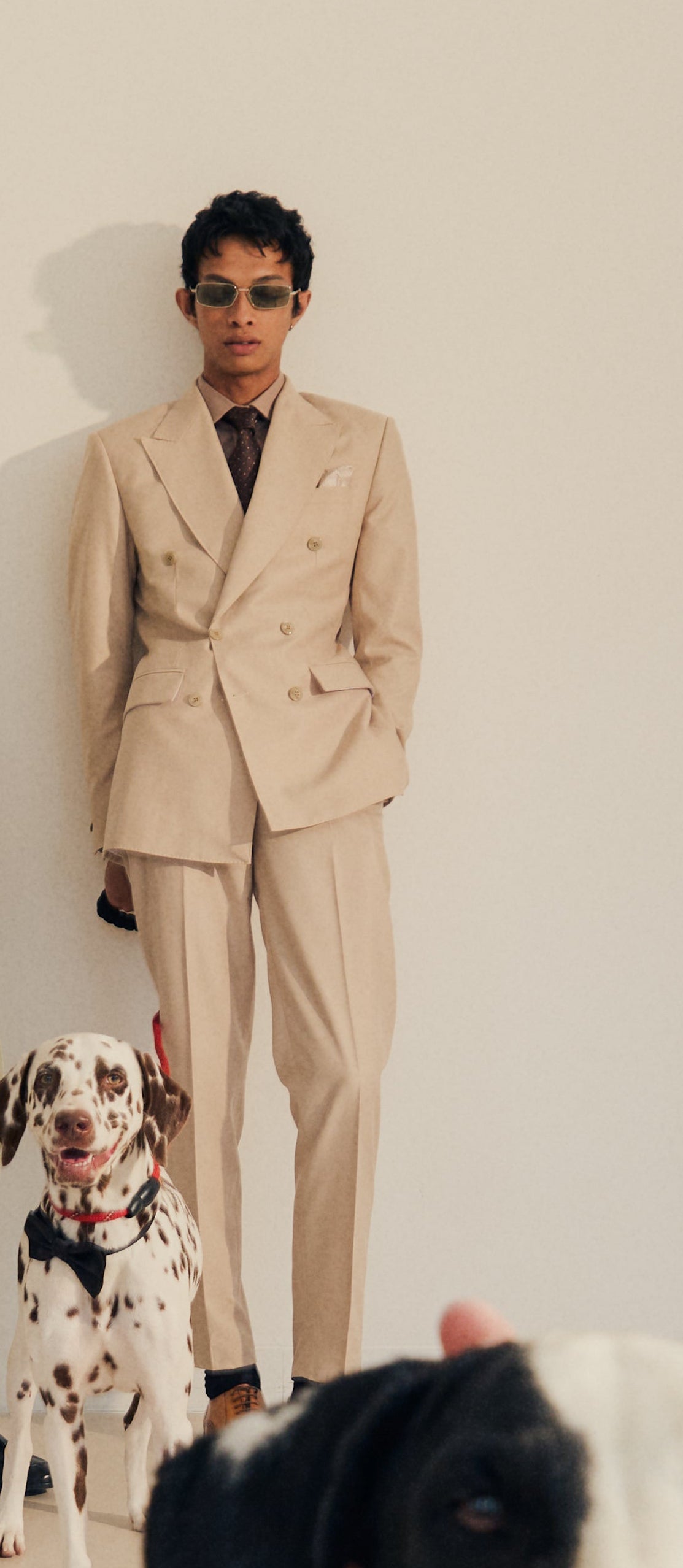 Ecru Double-Breasted Suit