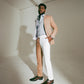 Two Tone Split Tan White Suit